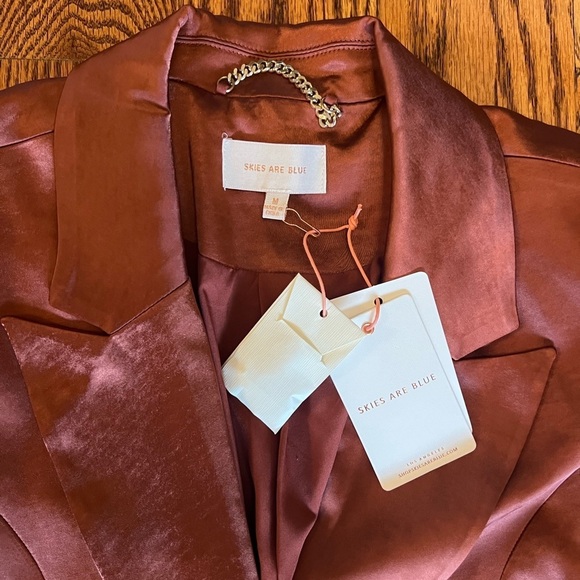 NWT- Skies are Blue Amber Satin Blazer Size- Medium - Picture 4 of 9